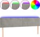 vidaXL vidaXL Κεφαλάρι κρεβατιού με LED, ανοιχτό γκρι, 180x5x78/88 cm, βελούδο