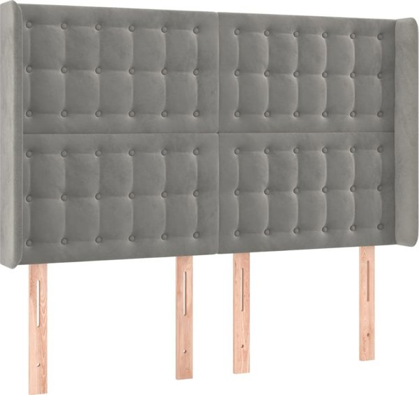 vidaXL Zaglowek uszak jasnoszary 147x16x118/128 cm aksamit