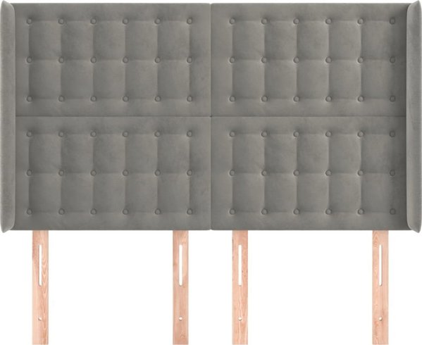 vidaXL Zaglowek uszak jasnoszary 147x16x118/128 cm aksamit