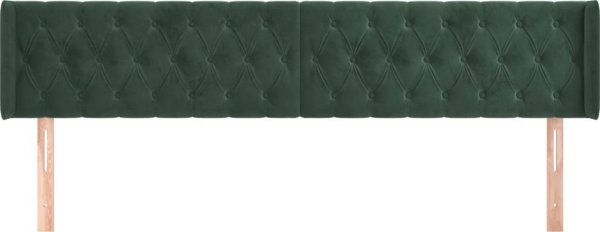 vidaXL Κεφαλάρι uszak σκούρο πράσινο, 183x16x78/88 εκ., βελούδο