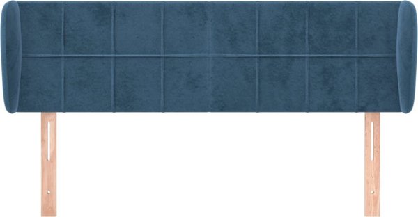 vidaXL Zaglowek uszak, σκούρο μπλε, 147x23x78/88 cm, βελούδινο