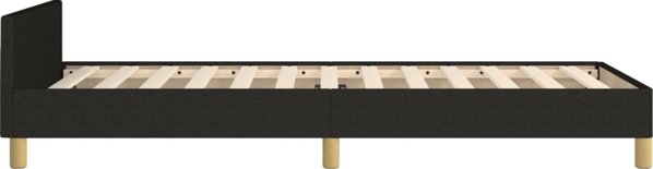 vidaXL Σκελετός κρεβατιού με κεφαλάρι, μαύρος, 90x190 εκ., με επένδυση υφάσματος