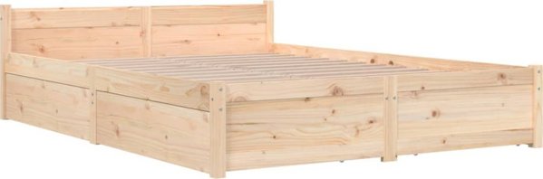 vidaXL σκελετός κρεβατιού με συρτάρια, 135x190 εκ., διπλό