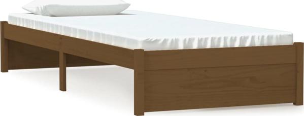 vidaXL Rama κρεβατιού, μέλι καφέ, μασίφ ξύλο, 75x190 cm, μονό