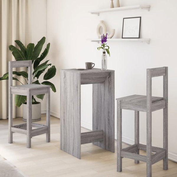 vidaXL Stoliki barowe, szary dab sonoma, 51x50x103,5 cm