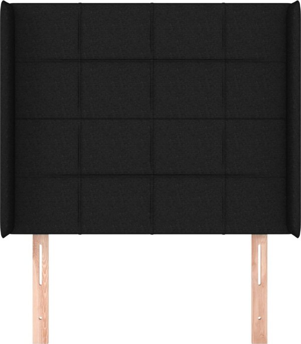 vidaXL Κεφαλάρι ουζακ, μαύρο, 93x16x118/128 cm, ύφασμα