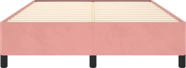 vidaXL Κρεβατοκάμαρα, ροζ, 140x200 cm, επενδυμένη με βελούδο