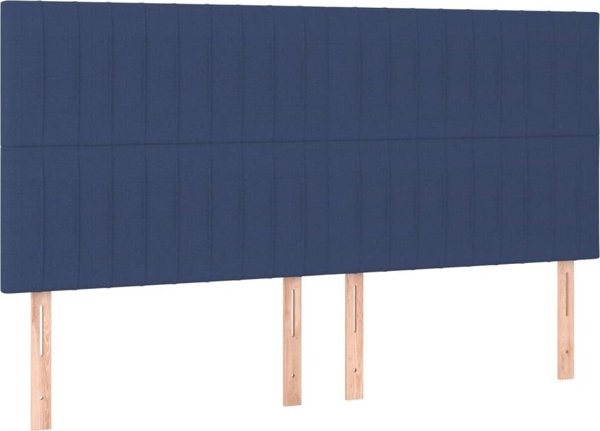 vidaXL Κεφαλάρι κρεβατιού με LED, μπλε, 180x5x118/128 cm, ύφασμα