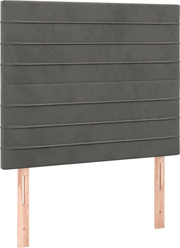 vidaXL Zaglowek do lozka z LED, ciemnoszary, 80x5x118/128 cm, aksamit
