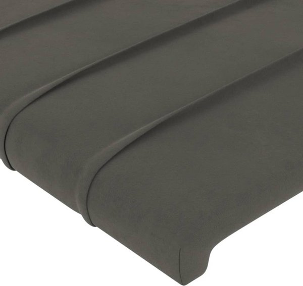 vidaXL Zaglowek do lozka z LED, ciemnoszary, 80x5x118/128 cm, aksamit