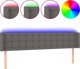 vidaXL Zaglowek do lozka z LED, γκρι, 163x16x78/88 cm, τεχνητο δερμα