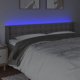 vidaXL Zaglowek do lozka z LED, γκρι, 163x16x78/88 cm, τεχνητο δερμα