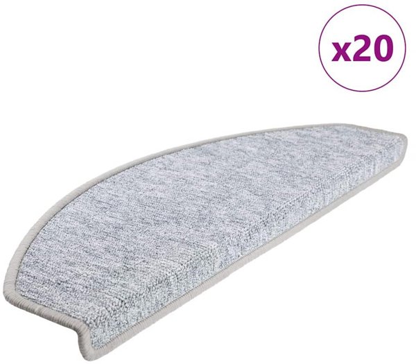 vidaXL Πατάκια Σκαλοπατιών 65x24x4 εκ. 20 Τεμάχια, Ανοιχτό Γκρι