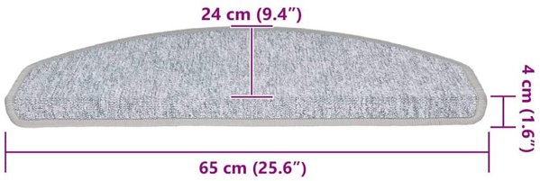 vidaXL Πατάκια Σκαλοπατιών 65x24x4 εκ. 20 Τεμάχια, Ανοιχτό Γκρι
