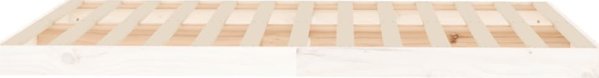 vidaXL Rama κρεβατιού, λευκή, 120x190 cm, ολόσωμη πεύκη, διπλή