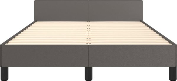 vidaXL Rama κρεβατιού με προσκέφαλο, γκρι, 120x200 εκ., τεχνητό δέρμα