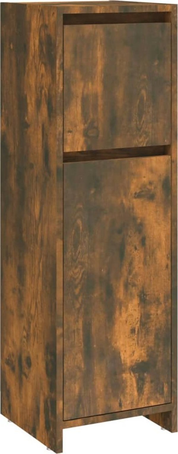 vidaXL ντουλάπι μπάνιου, καπνιστή δρυς, 30x30x95 εκ.