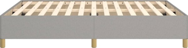 vidaXL Rama κρεβατιού, ανοιχτό γκρι, 140x190 cm, επενδυμένη με ύφασμα
