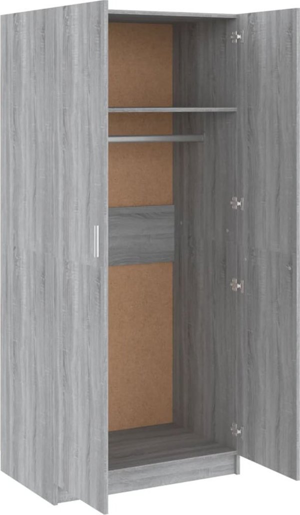 vidaXL Ντουλάπα, γκρι δρυς Σονομά, 80x52x180 cm, υλικό ξύλου