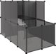 vidaXL κλουβί για μικρά ζώα, μαύρο, 142x74x93 εκ., PP και ατσάλι
