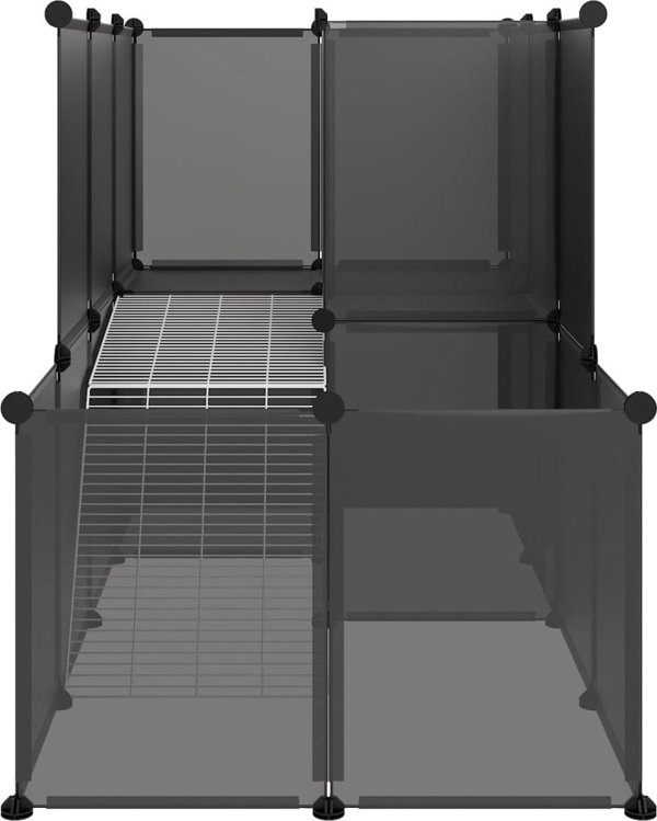 vidaXL κλουβί για μικρά ζώα, μαύρο, 142x74x93 εκ., PP και ατσάλι