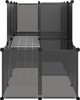 vidaXL κλουβί για μικρά ζώα, μαύρο, 142x74x93 εκ., PP και ατσάλι