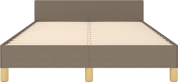vidaXL Ράμα Κρεβατιού με Κεφαλάρι Taupe 120x200 cm με Επένδυση Υφάσματος
