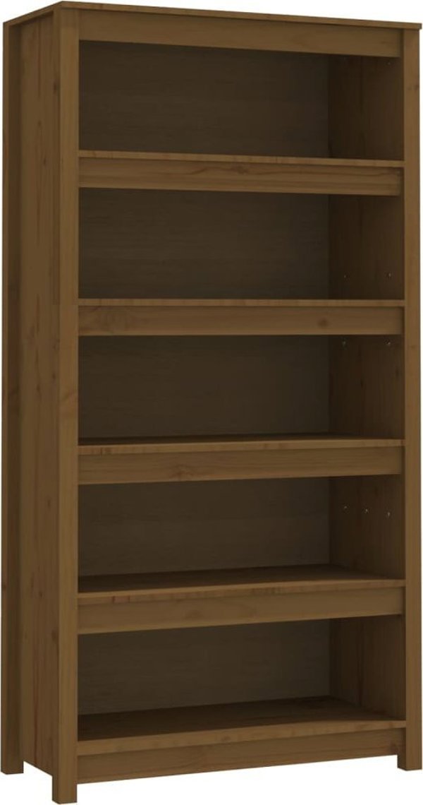 vidaXL Ράφι βιβλιοθήκης, μελί καφέ, 80x35x154 cm, ξύλο πεύκου