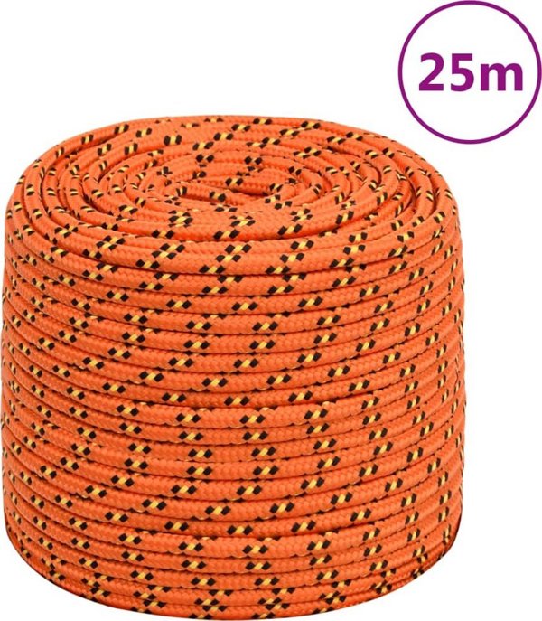 vidaXL Σχοινί ιστιοπλοΐας πορτοκαλί, 8 mm, 25 m, πολυπροπυλένιο