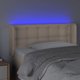 vidaXL Zaglowek do lozka me LED, cappuccino, 83x16x78/88 cm, ekoskora
