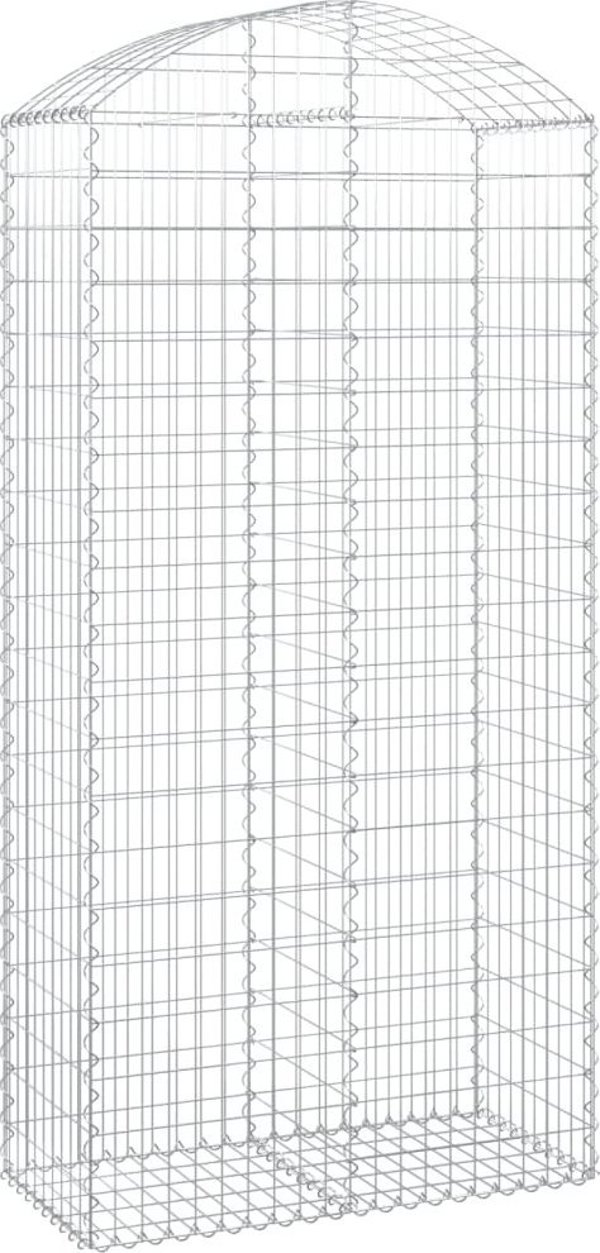 vidaXL Τεθλασμένο Γκαμπιόν Καλάθι 100x50x200/220 εκ., γαλβανισμένο σίδερο