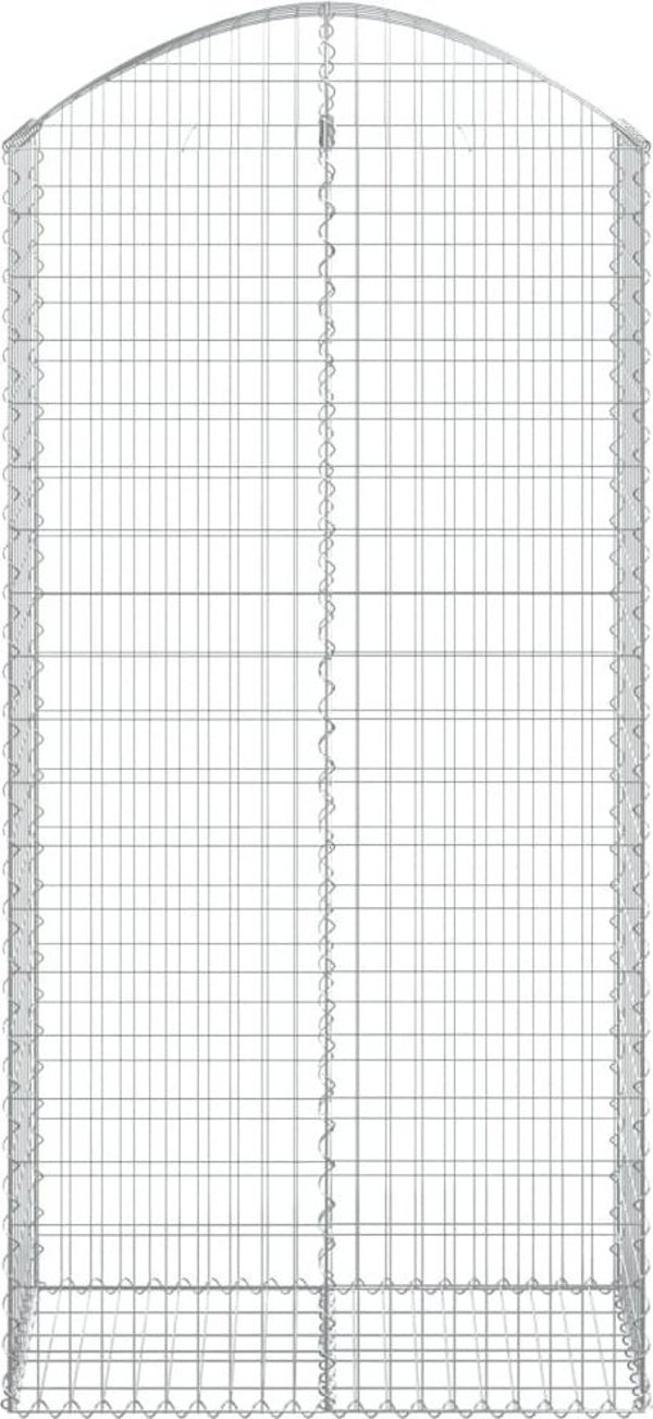 vidaXL Τεθλασμένο Γκαμπιόν Καλάθι 100x50x200/220 εκ., γαλβανισμένο σίδερο