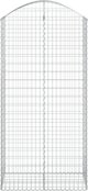 vidaXL Τεθλασμένο Γκαμπιόν Καλάθι 100x50x200/220 εκ., γαλβανισμένο σίδερο