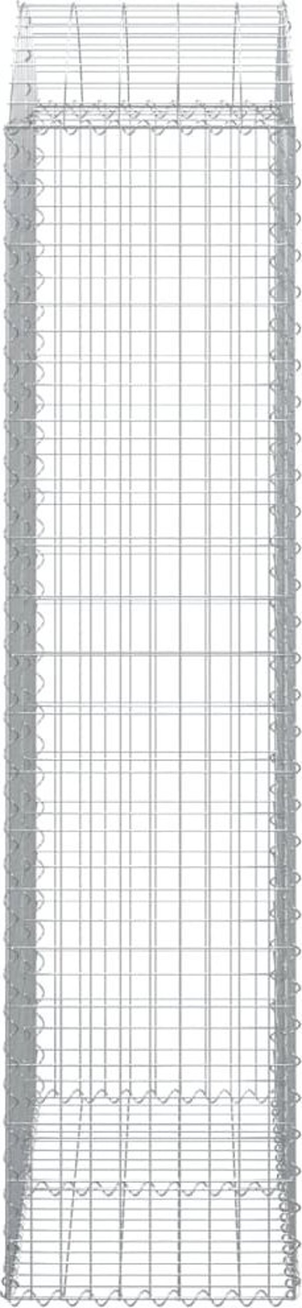vidaXL Τεθλασμένο Γκαμπιόν Καλάθι 100x50x200/220 εκ., γαλβανισμένο σίδερο