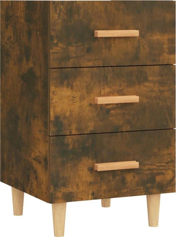 vidaXL Κομοδίνο καπνιστής δρυς 40x40x66 cm