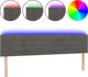 vidaXL Zaglowek do lozka z LED, ciemnoszary, 160x5x78/88 cm, aksamit