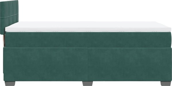 vidaXL Κρεβάτι Continental με στρώμα, πράσινο, βελούδο, 80x200 cm
