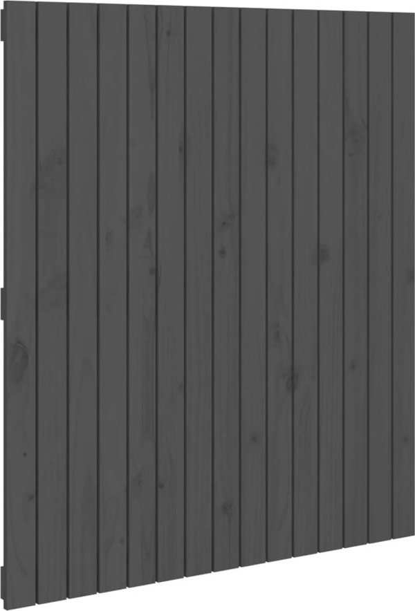 vidaXL Κεφαλάρι κρεβατιού, γκρι, 95,5x3x110 εκ, μασίφ ξύλο πεύκου