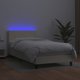 vidaXL Κρεβάτι kontynentalne με LED και στρώμα, κρεμ, οικολογικό δέρμα, 80x200 εκ.