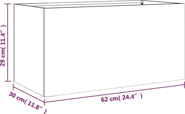 vidaXL Donica, czarna, 62x30x29 cm, stal