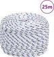 vidaXL Linka zeglarska, bela, 6 mm, 25 m, polipropylen
