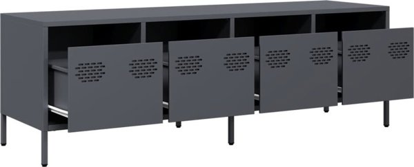 vidaXL Szafka RTV, antracyt, 135x39x43,5 cm, stal walcowana na zimno