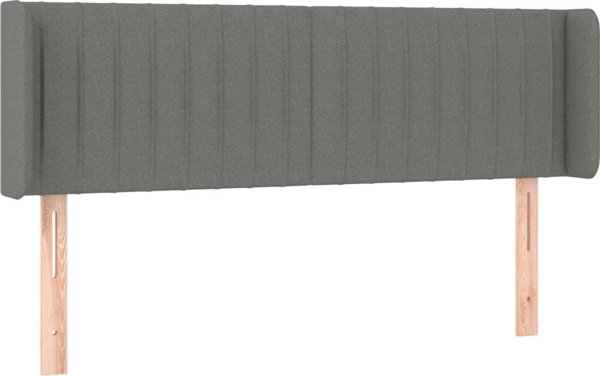 vidaXL Κεφαλάρι κρεβατιού με LED, σκούρο γκρι, 147x16x78/88 cm, ύφασμα