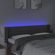 vidaXL Κεφαλάρι κρεβατιού με LED, σκούρο γκρι, 147x16x78/88 cm, ύφασμα