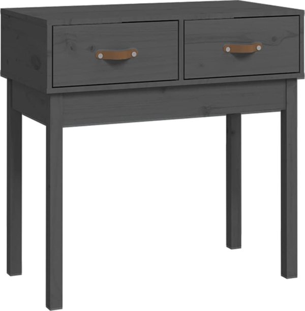vidaXL vidaXL Stolik konsolowy, szary, 76,5x40x75 cm, lite drewno sosnowe