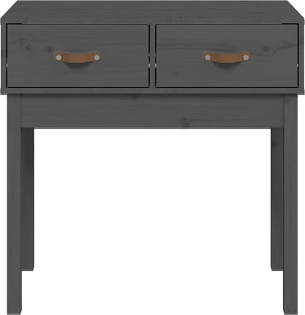 vidaXL vidaXL Stolik konsolowy, szary, 76,5x40x75 cm, lite drewno sosnowe