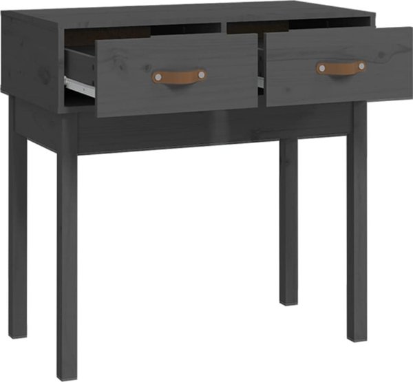 vidaXL vidaXL Stolik konsolowy, szary, 76,5x40x75 cm, lite drewno sosnowe