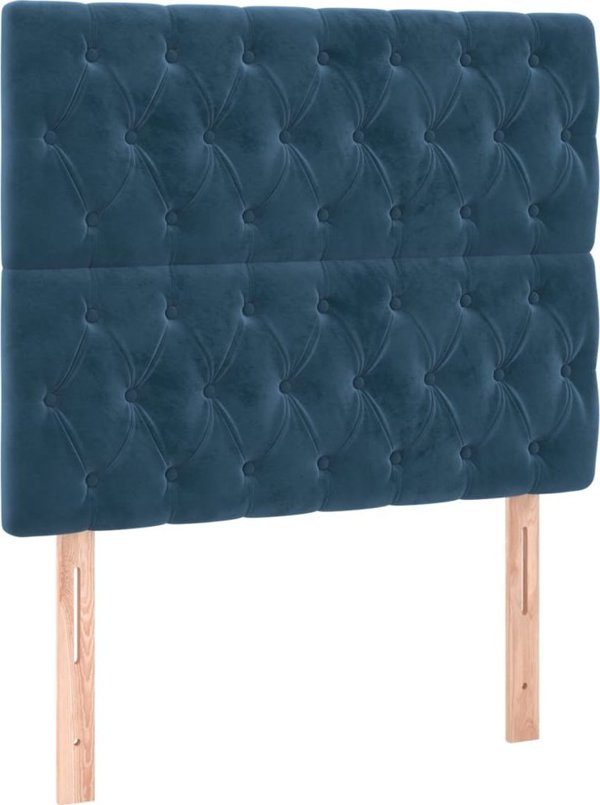 vidaXL Zaglowki 2 τεμ σκούρο μπλε 90x7x78/88 cm aksamit