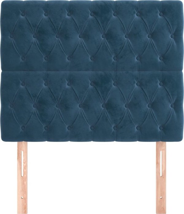 vidaXL Zaglowki 2 τεμ σκούρο μπλε 90x7x78/88 cm aksamit