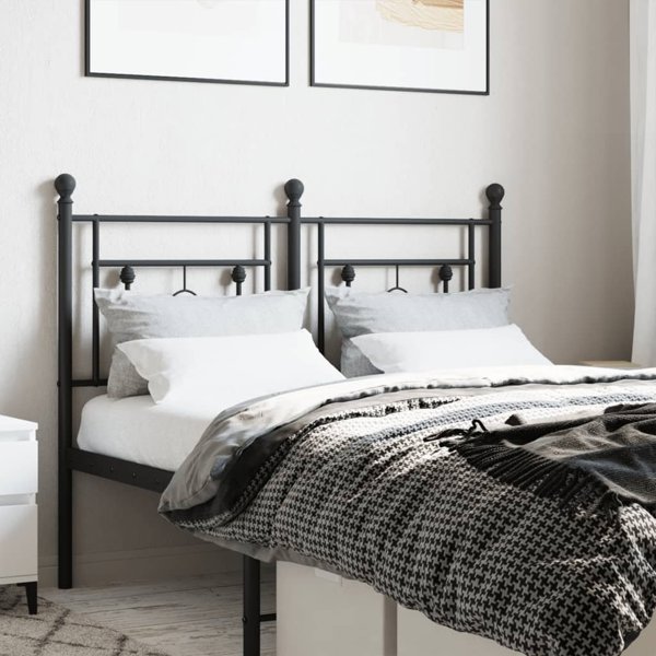 vidaXL Metalowe wezglowie, czarne, 120 cm